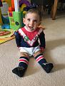 My one year old grand daughter! Go the roosters .we will be there!!